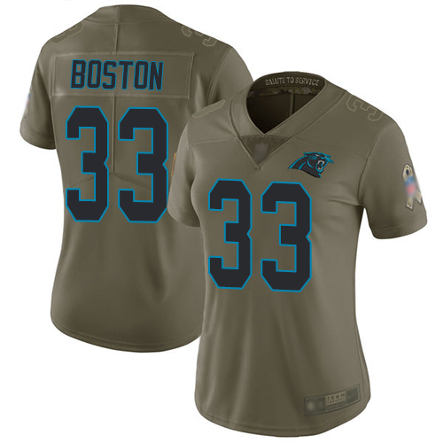 Carolina Panthers Limited Olive Women Tre Boston Jersey NFL Football #33 2017 Salute to Service->carolina panthers->NFL Jersey